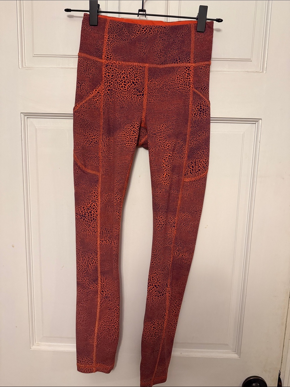 lululemon athletica Red-Orange Patterned High-Waist Leggings
